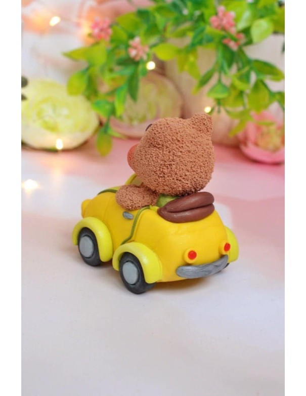 Silicone mold Teddy Bear in a Car