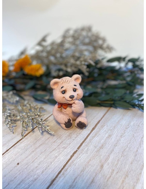 Silicone mold Teddy Bear with a bow